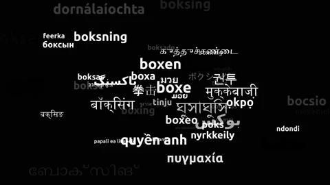 Boxing Translated in 57 Worldwide Languages Endless Looping 3d Zooming Wordcl Video stock 145211772