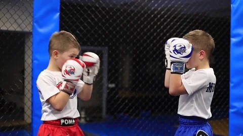 Boxing of two twins Video stock 71973995