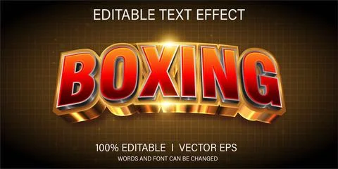 Boxing vector text effect with modern style design Stock Illustration