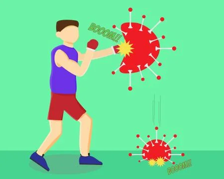 Boxing vs virus Stock Illustration