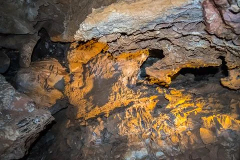 A Boxwork geological formation of rocks in Wind Cave National Park, South Dakota Stock Photos