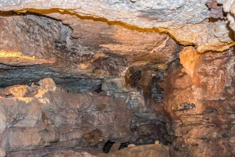 A Boxwork geological formation of rocks in Wind Cave National Park, South Dakota Stock Photos