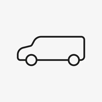 Boxy car vector outline icon. MPV car pictogram. Stock Illustration