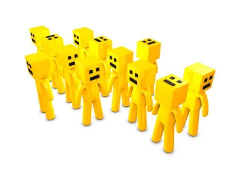 Boxy head character Ilustración de archivo