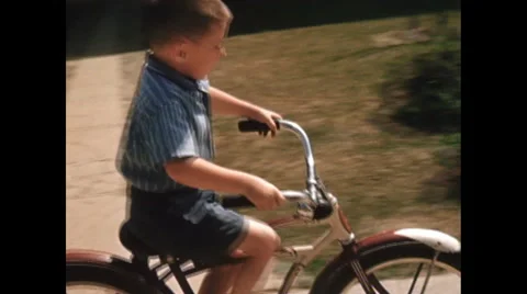 Boy with 1st bike Video stock 47327235