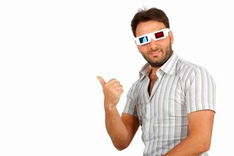 Boy with 3d glasses Stock Photos
