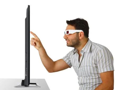 Boy with 3D glasses Stock Photos