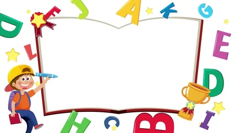 Boy with ABC Alphabet Border Stock Footage 252160171