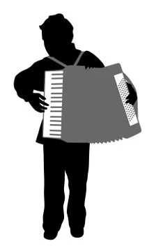 Boy accordion player Illustrazione stock