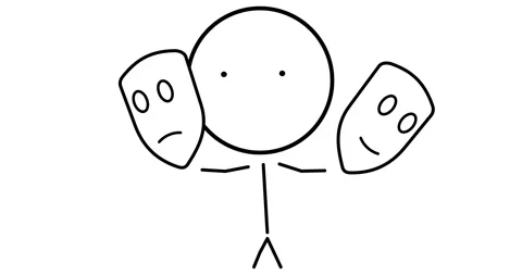 Boy with actor masks Stock Footage 300766766