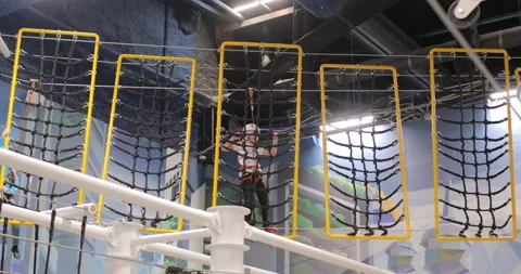 Boy in the adventure park Video stock 99049206