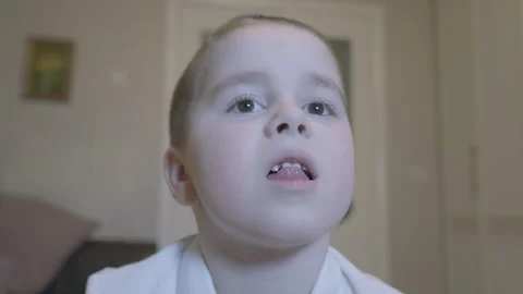 A Boy Aged 5-6 Years Experienced Loose Front Teeth. Children Dentistry Concept. Stock Footage 304105706