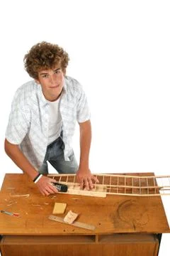 Boy with an airplane Stock Photos