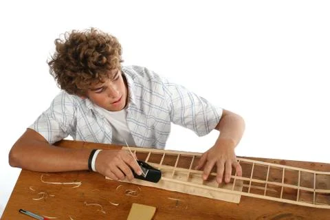 Boy with an airplane Stock Photos