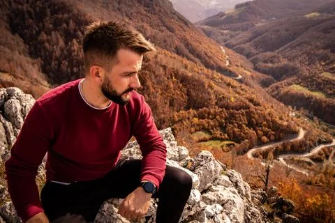 A boy on ALps Stock Photos
