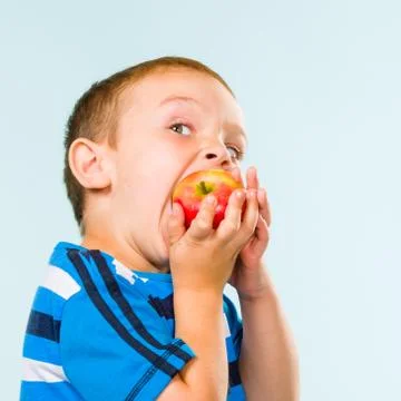 Boy and apple Foto stock