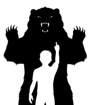 Boy and bear Stock Illustration
