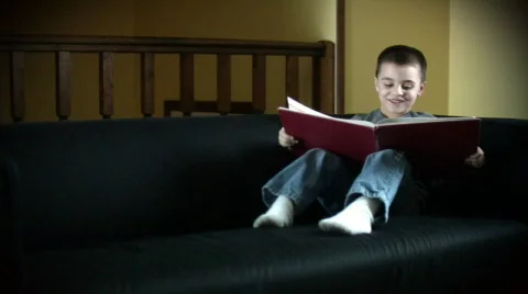 Boy and Book 505 Stock Footage 607335