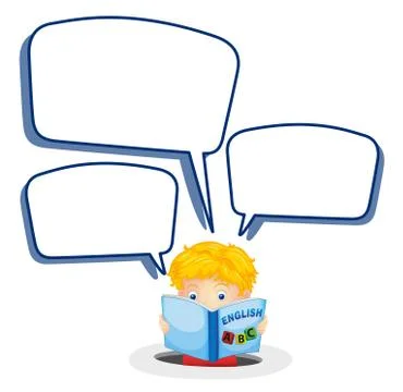 A boy and call out Stock Illustration