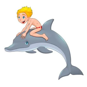 The boy and the dolphin Stock-Illustration
