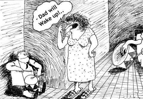 Boy And Drum Stock Illustration