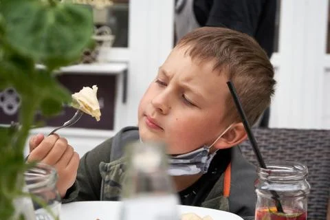 Boy  and dumpling Stock Photos