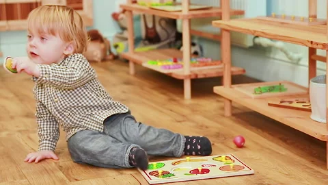 Boy and educational game Stock-Footage 144780676