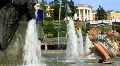 Boy and fountain HD Footage