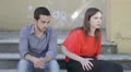 a boy and a girl arguing - the end of a friendship - end of a love - slap HD Footage
