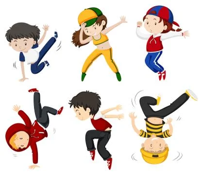 Boy and girl dancing Stock Illustration