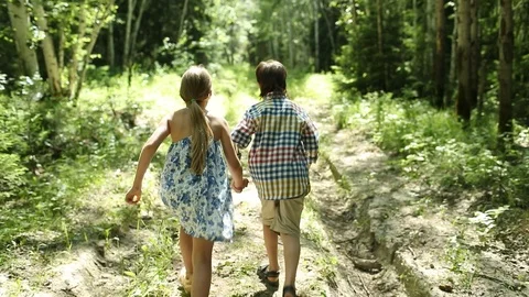Boy and girl Stock Footage 112122423