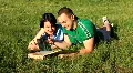 Boy and girl with photo album HD Footage