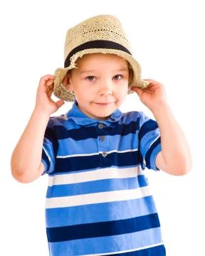Boy and hat Foto stock