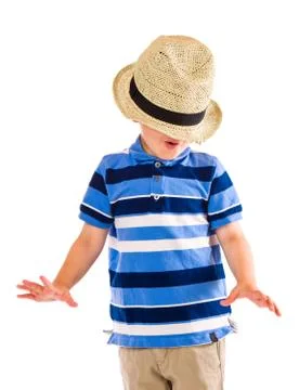 Boy and hat Foto stock