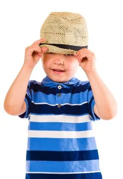 Boy and hat Foto stock