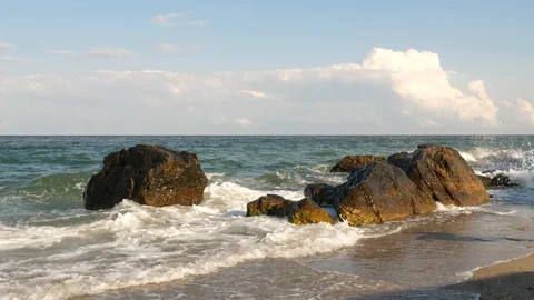 Boy and the sea Stock Footage 93322773