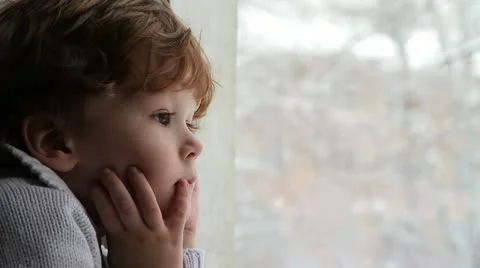 Boy and snow Stock Footage 12502526