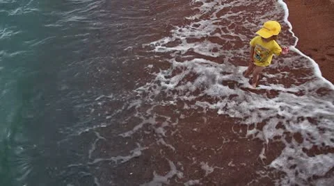 Boy and wave Stock Footage 8840758