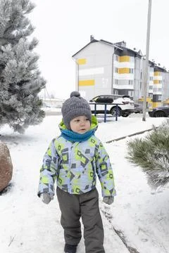 Boy and winter Stock Photos