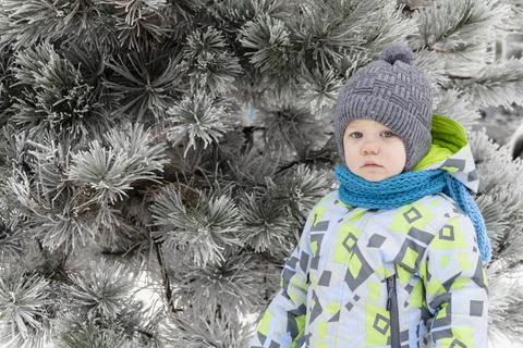 Boy and winter Stock Photos