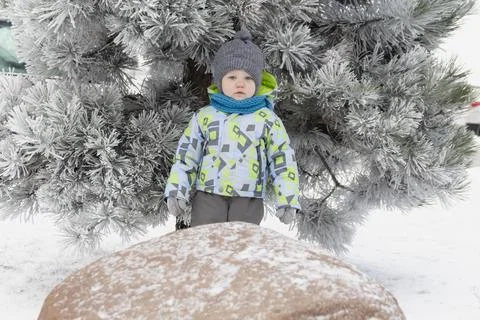 Boy and winter Stock Photos