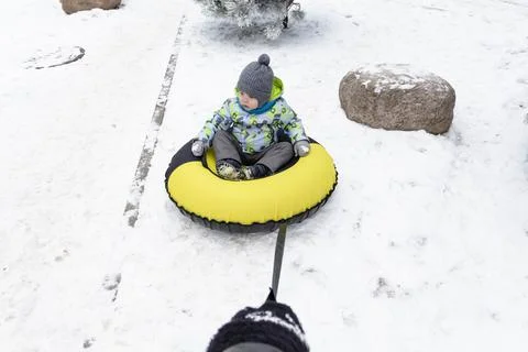 Boy and winter Stock Photos