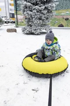 Boy and winter Stock Photos