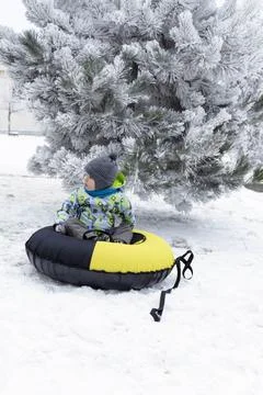 Boy and winter Stock Photos