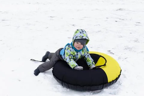 Boy and winter Stock Photos
