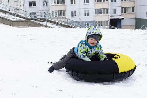Boy and winter Stock Photos