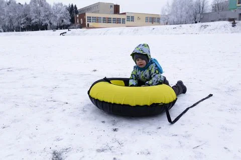 Boy and winter Stock Photos