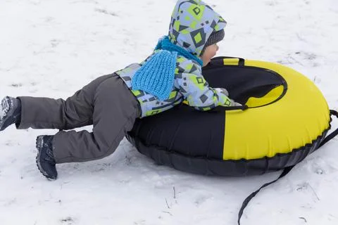 Boy and winter Stock Photos