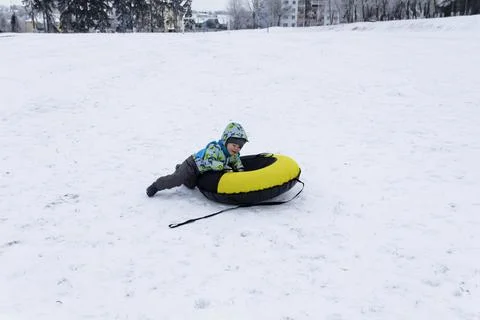 Boy and winter Stock Photos