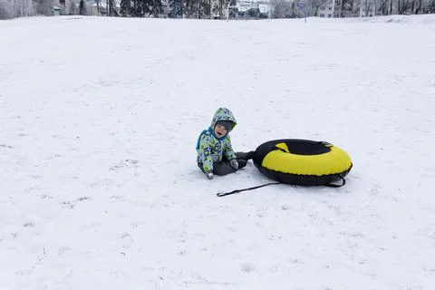 Boy and winter Foto stock